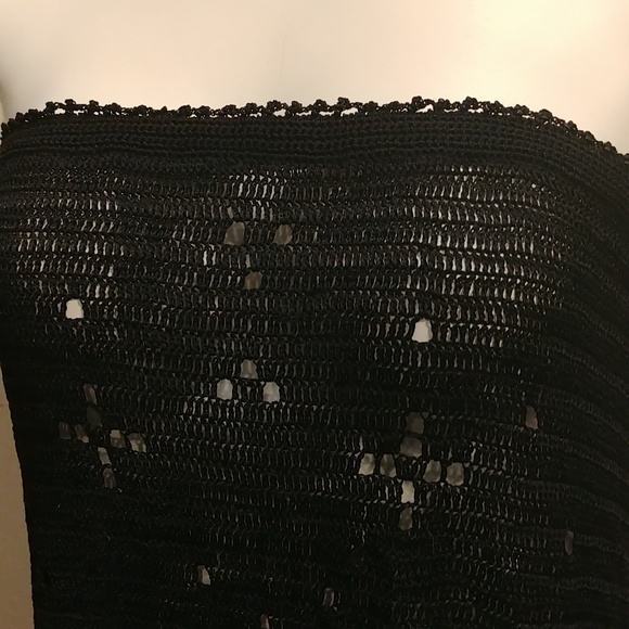 Black Crochet Goth Emo Skirt with Elastic Waist Band Halloween - Picture 5 of 6